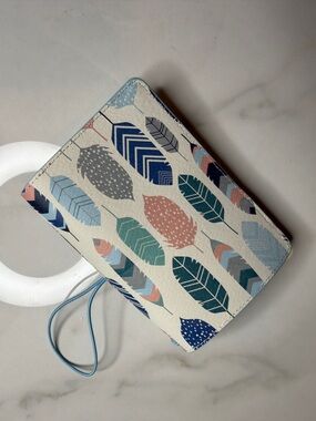 Carpe Diem Feather Pattern Home Office Planner Cover- Blue & Teal